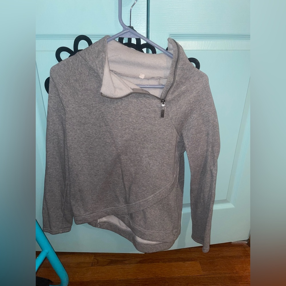 Grey crisscross sweater